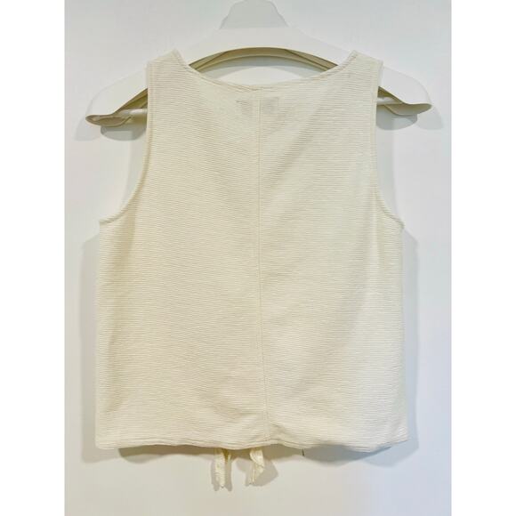 Madewell Texture & Thread Minimalist Button-Front Tie Tank Top M Cream - Picture 4 of 6